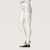 Wit met gouden folie marmeren patroon leggings (Links)