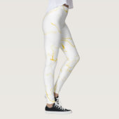Wit met gouden folie marmeren patroon leggings (Rechts)