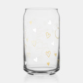 Wit met gouden Glitter Bruid verloving ringen Blikvorm Glas (Rechts)