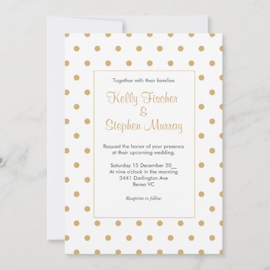 Wit met gouden stippen kaart (Voorkant)