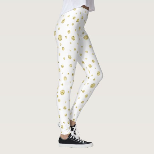 Wit met gouden stippen leggings (Rechts)