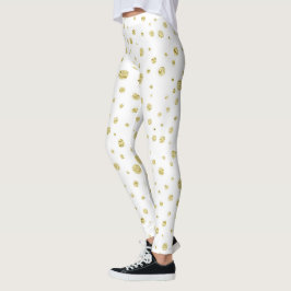 Wit met gouden stippen leggings