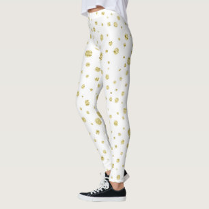 Wit met gouden stippen leggings