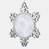 Wit met grijze dahlia's. Sneeuwvlok Ornament (Rechts)