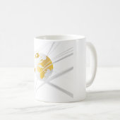 Wit met grijze Wereldbol Mok (Voorkant rechts)