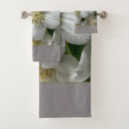 Wit met groen en grijs bad handdoek