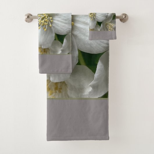 Wit met groen en grijs bad handdoek (Insitu)