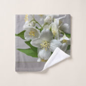 Wit met groen en grijs bad handdoek (Wasdoekje)