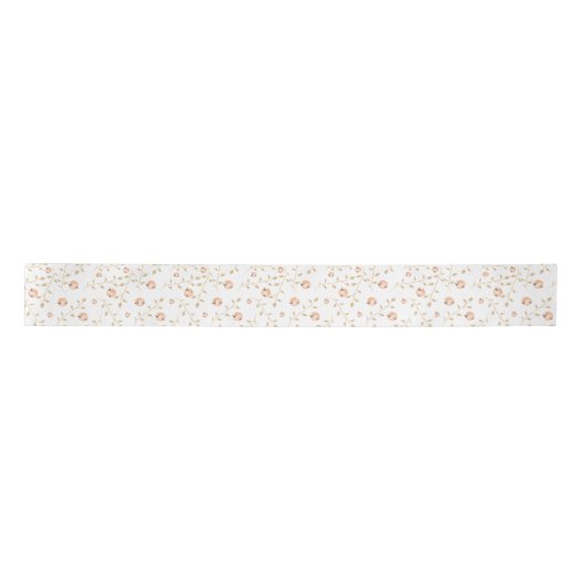 Wit met groene bladeren wijnstokken, manen Hallowe Satijnen Lint (Voorkant)