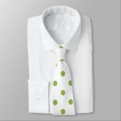 Wit met Groene Kleur Dot (Kerst 9) Mannen Stropdas (Gebonden)