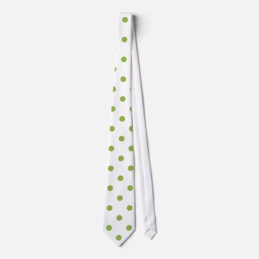 Wit met Groene Kleur Dot (Kerst 9) Mannen Stropdas (Voorkant)