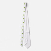 Wit met Groene Kleur Dot (Kerst 9) Mannen Stropdas (Achterkant)