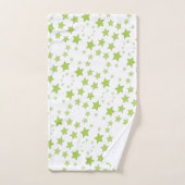 Wit met groene ster print handdoek set (Handdoek)