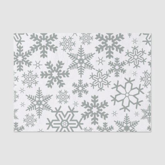 WIT MET GROENE WINTERVLokken Tissuepapier (Voorkant)