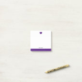 Wit met Helder Paarse Hart & Rand + Naam Post-it® Notes (Op bureau)