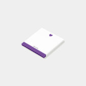 Wit met Helder Paarse Hart & Rand + Naam Post-it® Notes (Schuin)