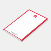 Wit met helderrode olifant en rand + naam post-it® notes (Schuin)
