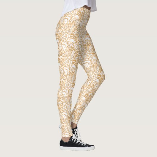 Wit met Ivory Lace Pattern Leggings (Rechts)