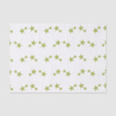 Wit met kalkgroene sterren tissuepapier (Voorkant)