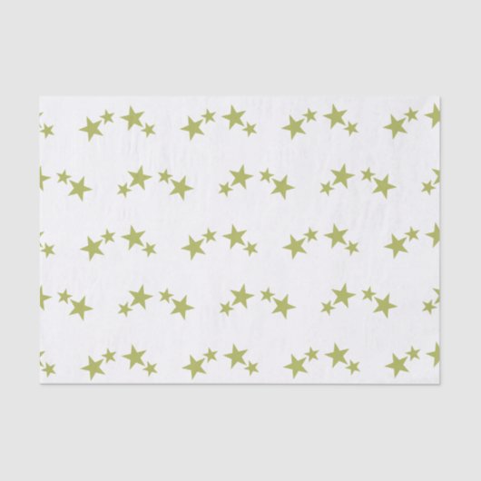 Wit met kalkgroene sterren tissuepapier (Voorkant)