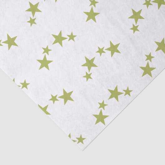Wit met kalkgroene sterren tissuepapier (Detail)