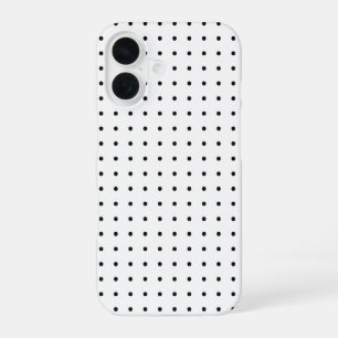 wit met kleine zwarte stippen iPhone 16 hoesje