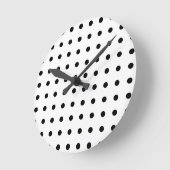 Wit met kleine zwarte vlekken ronde klok (Hoek)