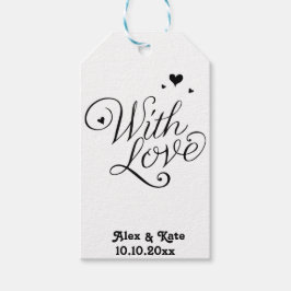 Wit met liefde Schattige moderne kalligrafie bruil Cadeaulabel