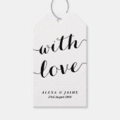 Wit met liefde Schattige moderne kalligrafie bruil Cadeaulabel (Voorkant)