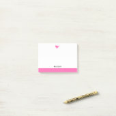 Wit met Little Pink & Border + Naam Post-it® Notes (Op bureau)