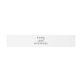 Wit met Midnight Blue Kalligrafie en Diamant Uitnodigingen Wikkel (Vlak)