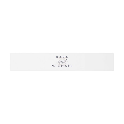 Wit met Midnight Blue Kalligrafie en Diamant Uitnodigingen Wikkel (Vlak)