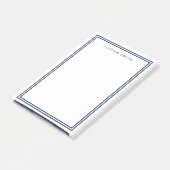 Wit met moderne klassieke dubbele marine blauwe gr post-it® notes (Schuin)