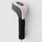 Wit met moderne roze streep golf headcover (Schuin)