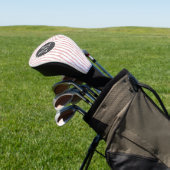 Wit met moderne roze streep golf headcover (Insitu)