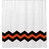 Wit met Oranje en zwart Accent Shower Curtain Douchegordijn (Voorkant)