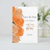 Wit met Oranje Rozen - sparen de Datum Save The Date (Staand voorkant)