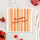 Wit met Oranje streep Servetten (Insitu)