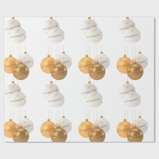 Wit met Ornamenten Cadeaupapier (Vlak)