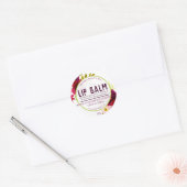 Wit met paarse bloemen lippenbalsem labels (Envelop)