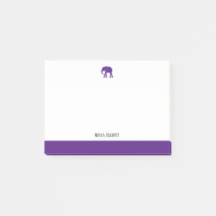 Wit met Paarse olifant & rand & naam Post-it® Notes