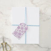 WIT MET PAARSE WINTERVLOKKEN CADEAULABEL (Met Touw)