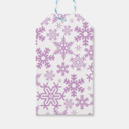 WIT MET PAARSE WINTERVLOKKEN CADEAULABEL