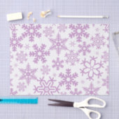 WIT MET PAARSE WINTERVLOKKEN TISSUEPAPIER (Craft)