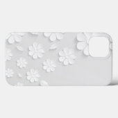 wit met papieren bloemachtergrond Case-Mate iPhone case (Achterkant (horizontaal))