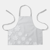 wit met papieren bloemachtergrond schort (Voorkant)