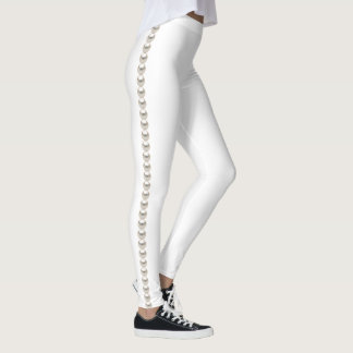 Wit met parels leggings
