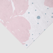 Wit met Pastel Roze Bloemen en Pastel Blue Tissuepapier (Detail)