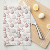 WIT MET PASTELROZE & WITTE ORNAMENTEN THEEDOEK (Quarter Fold)