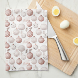 WIT MET PASTELROZE & WITTE ORNAMENTEN THEEDOEK